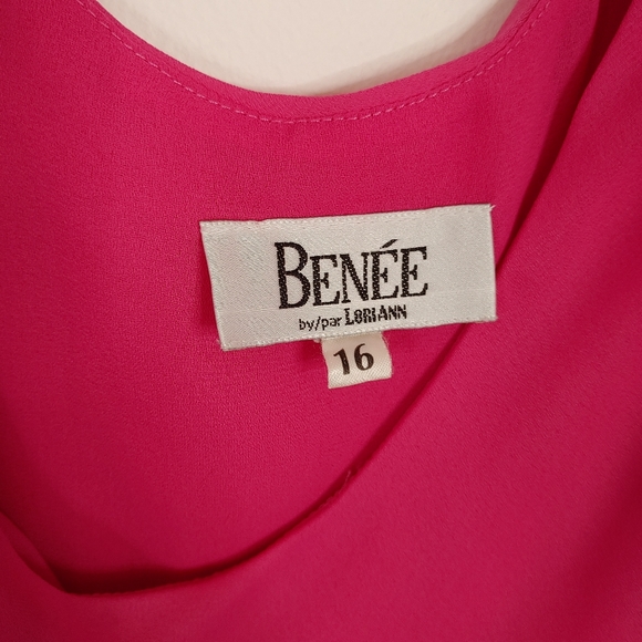 Benee by Lori Ann vintage 80s hot pink barbie dress set. Size 15-16 - Picture 4 of 14